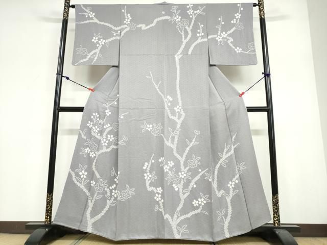 平和屋着物●訪問着　絞り　枝梅文　正絹　逸品　DABF1942ud
