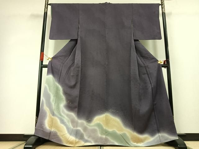 平和屋着物●色留訪問着　道長散らし文様　暈し染め　金彩　正絹　逸品　AABJ4017fy