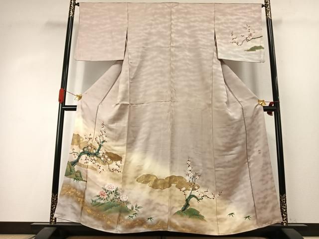 平和屋着物●京友禅作家　山下剛志郎　訪問着　花鳥文　暈し染め　金彩　正絹　逸品　AABJ4026fy