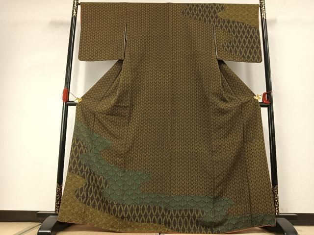 平和屋着物●訪問着　作家物　草花文　正絹　逸品　AABJ4048fy