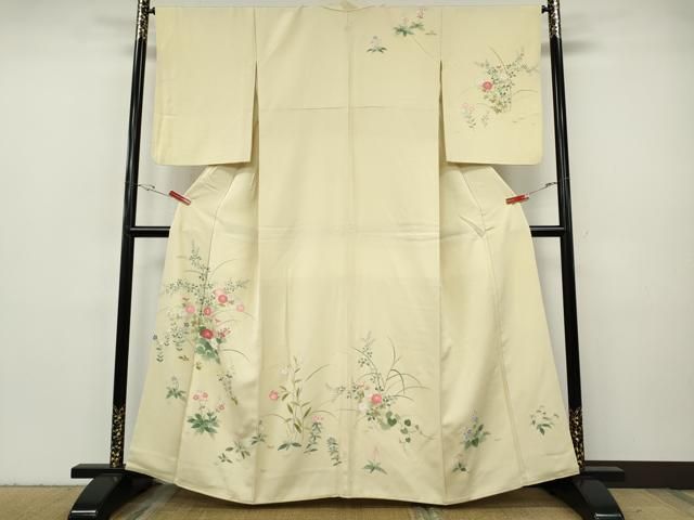 平和屋着物●訪問着　草花文　正絹　逸品　CABH9601ut