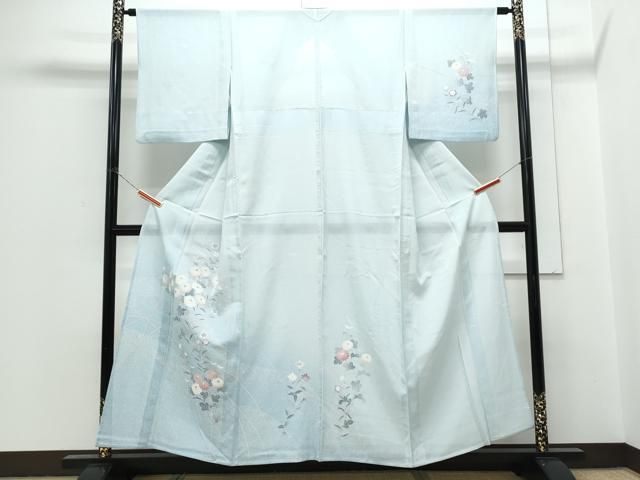 平和屋着物＊夏物　訪問着　絽　友禅　芝草花文　正絹　逸品　CABH3842th