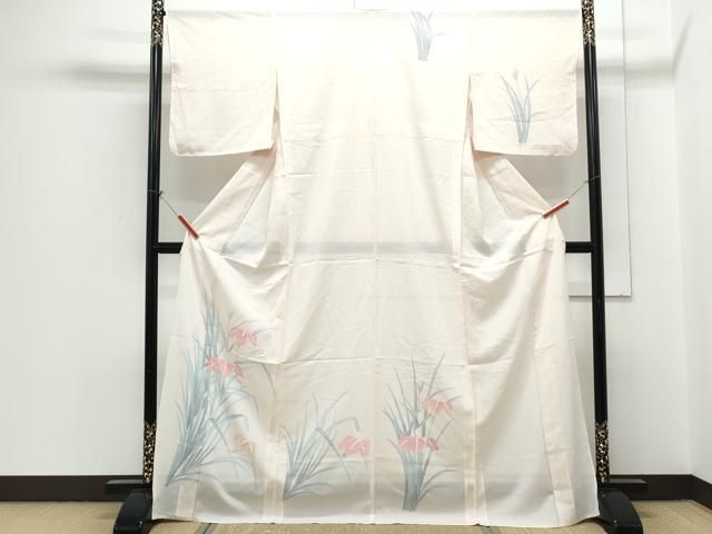 平和屋着物＊夏物　訪問着　絽　友禅　草花文　正絹　逸品　CABH3849th