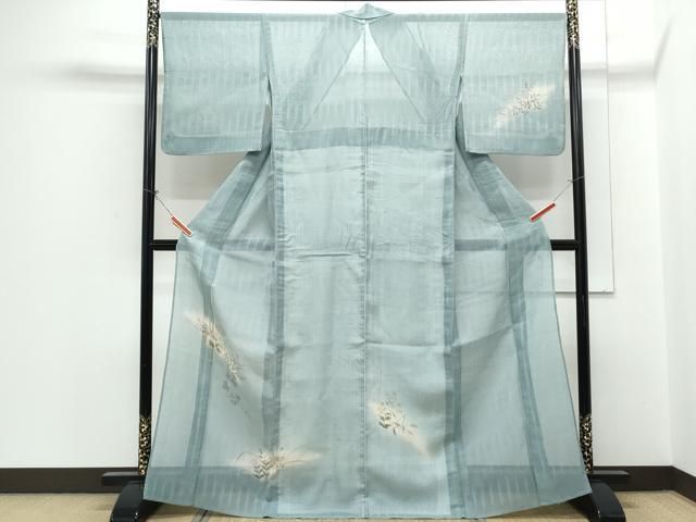 平和屋着物＊夏物　訪問着　紗紬　草花文　正絹　逸品　CABH3857th