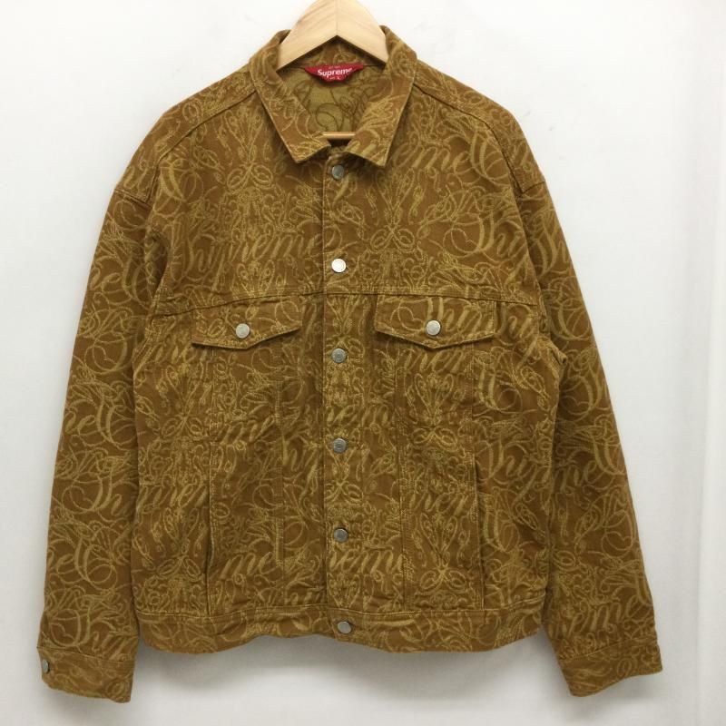シュプリーム Script Jacquard Denim Trucker Jacket スクリプト ジャガード デニム トラッカー ジャケット メンズ L ISItems【USED】【古着】【中古】50161010