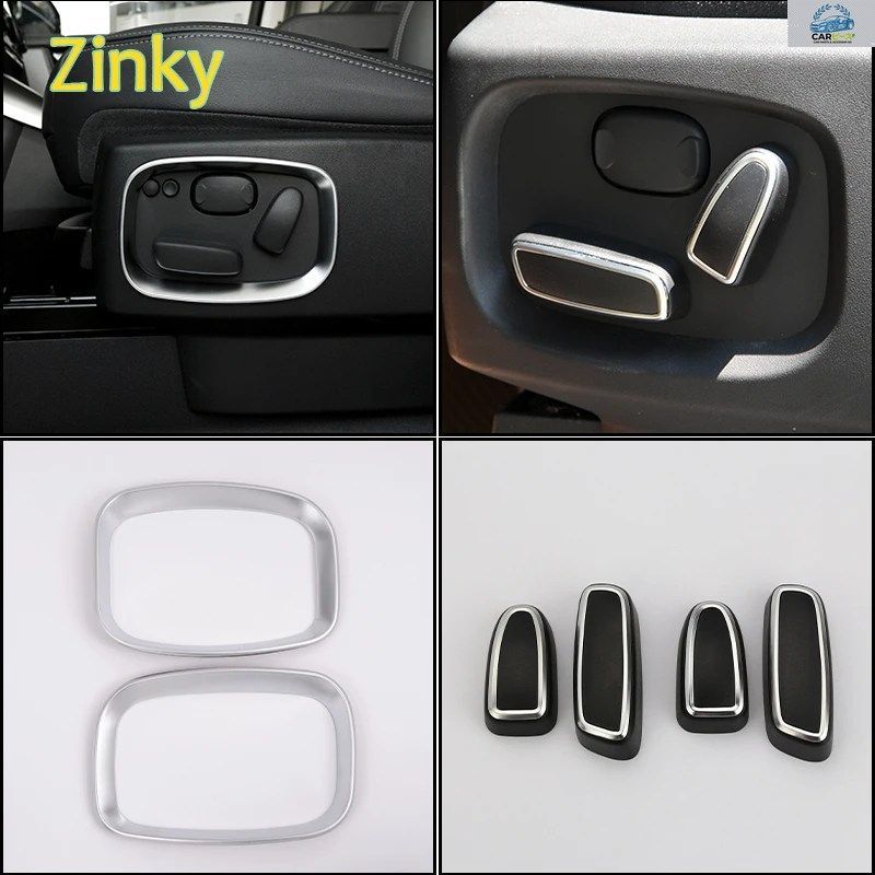ABS樹脂製クロムメッキカーシートボタン装飾カバーボーダーステッカー、ランドローバー ディスカバリー4 LR4 2010-2016年モデル対応