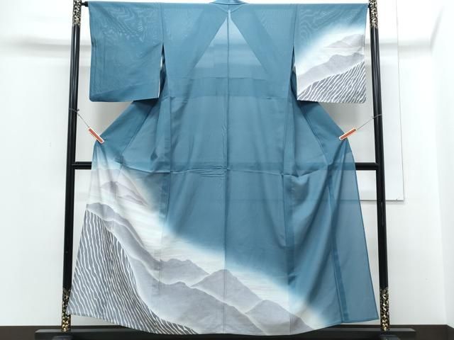 平和屋着物＊夏物　訪問着　絽　遠山文　正絹　逸品　CABH3963th