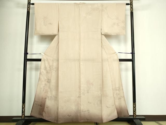 平和屋着物▽訪問着　無双　枝花文　暈し染め　紗袷　紗×絽　正絹　逸品　DABF8928sf