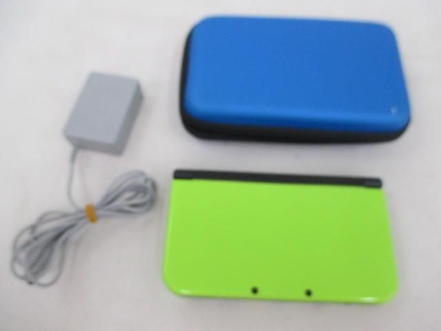 中古品 ゲーム Newニンテンドー3DS LL 本体 RED-001 ライムグリーン×ブラック 動作品 充電器付き