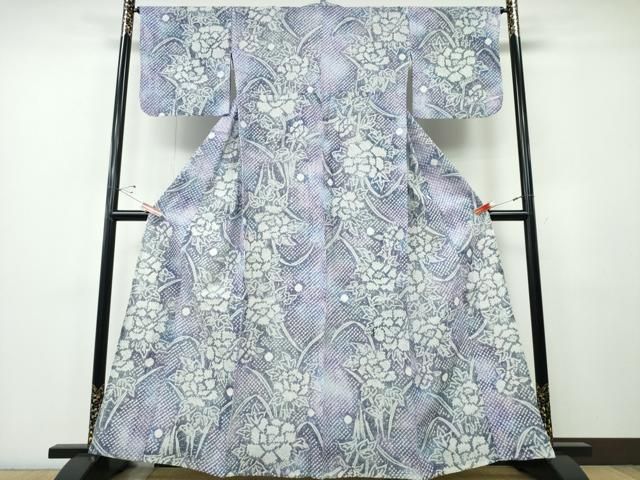 平和屋着物∴夏物　浴衣　有松鳴海絞り　芝草枝牡丹　綿　逸品　CABH1347ng