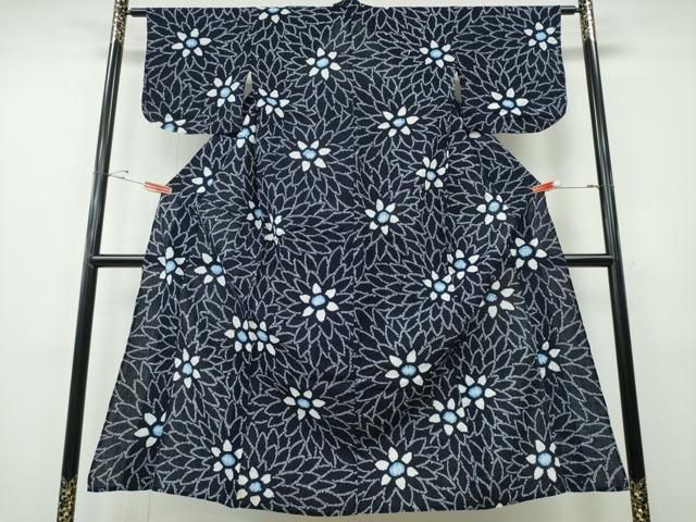 平和屋着物∴夏物　浴衣　有松鳴海絞り　舞菊文　綿　逸品　CABH1350ng
