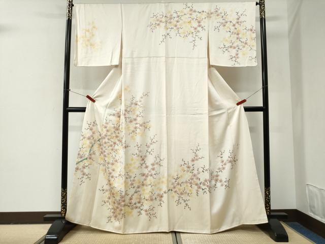 平和屋着物●訪問着　作家物　枝梅文　金彩　正絹　逸品　CABG0915yc