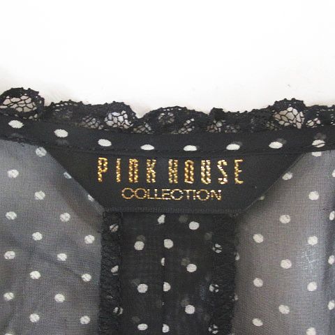 ピンクハウス PINK HOUSE ドット柄 ノースリーブ シフォン ワンピース