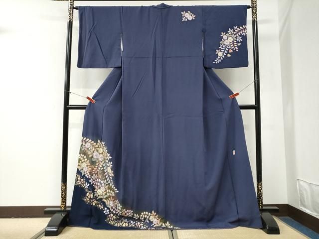 平和屋着物●越後十日町の一流染匠　桐屋・翠山工房　訪問着　辻が花　金彩　ロング丈　正絹　逸品　CABG0953yc
