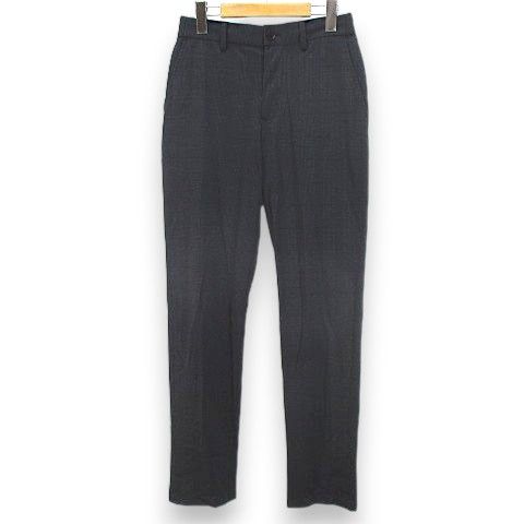 ブラックレーベルクレストブリッジ BLACK LABEL CRESTBRIDGE チェック柄 ロング丈 パンツ スラックス S 紺系 ネイビー ジップフライ ストレッチ