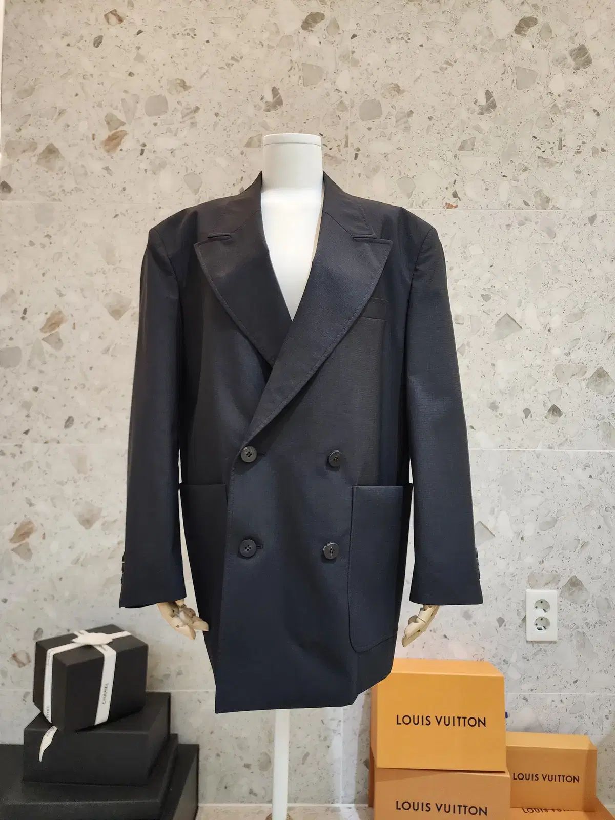 WOOYOUNGMI ウーヨンミ ブラック レギュラー ウール ジャケット W241CJ04902B 46サイズ