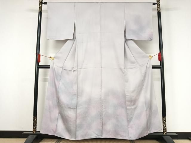 平和屋着物▽訪問着　単衣　霞文　暈し染め　正絹　逸品　AABJ3589jh