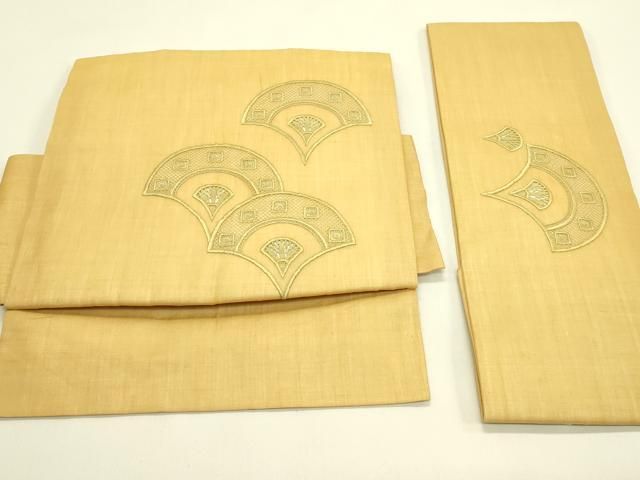 平和屋着物＊夏物　つけ帯　総刺繍　青海波　正絹　逸品　CABH5669rv