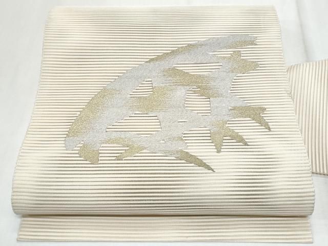 平和屋着物＊夏物　八寸名古屋帯　絽綴れ　籬文　金銀糸　正絹　逸品　CABG9884fb