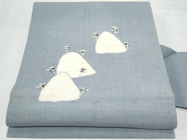 平和屋着物＊夏物　九寸名古屋帯　遠山文　麻　逸品　CABG9885fb