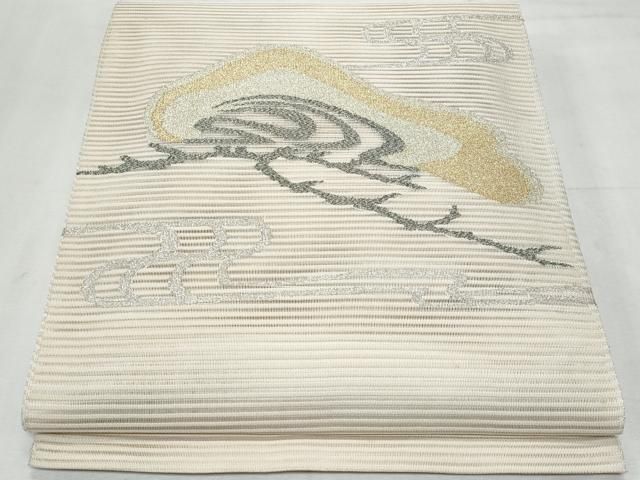平和屋着物＊夏物　八寸名古屋帯　絽綴れ　流水松文　金銀糸　正絹　逸品　CABG9886fb