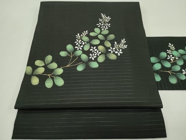 平和屋着物＊夏物　九寸名古屋帯　萩　黒地　CABH5686rv 23,660円
