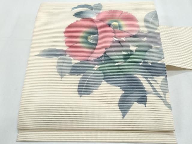 平和屋着物＊夏物　八寸名古屋帯　作家物　絽綴れ　ろうけつ染　枝花文　正絹　逸品　CABG9944fb