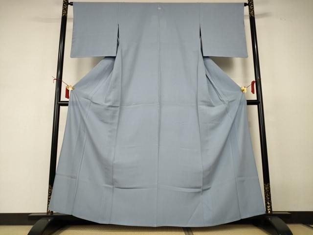 平和屋着物＊夏物　色無地　絽　湊鼠色　正絹　逸品　AABJ2486jd