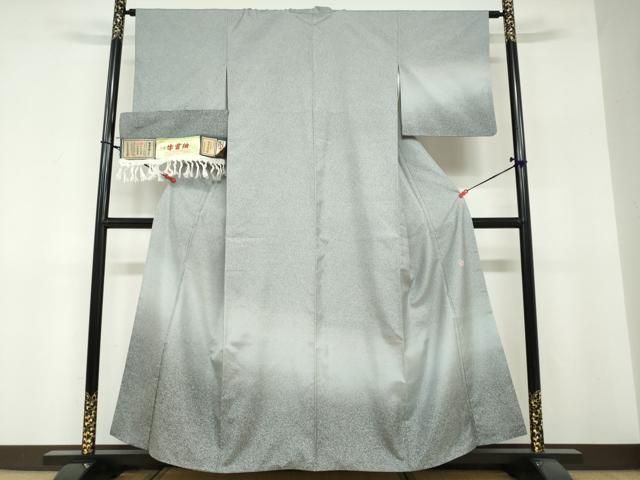 平和屋着物●石川県指定無形文化財　牛首紬　白山工房　手織り　訪問着　霞文　証紙付き　正絹　逸品　DABF1312ud