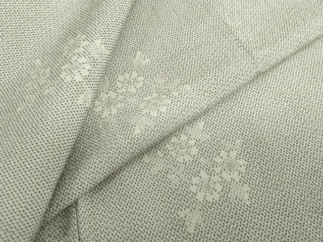 平和屋着物●本塩沢　草花文　正絹　逸品　未使用　DABF1314ud