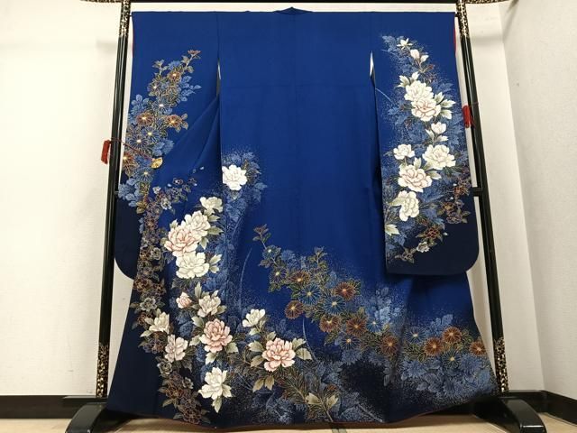 平和屋着物●豪華振袖　草花文　金彩　さが美扱い　正絹　逸品　AABI8537ph