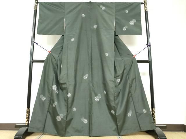 平和屋着物●訪問着　紬地　手毬文　正絹　逸品　DABF1321ud