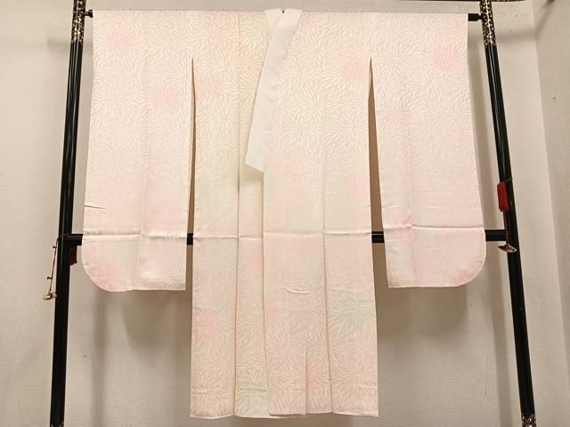 平和屋着物●振袖用長襦袢　袷　花地紋　暈し染め　正絹　逸品　AABI8545ph