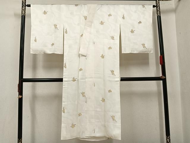 平和屋着物●長襦袢　袷　寿光織　人物文　金糸　正絹　逸品　AABI8548ph