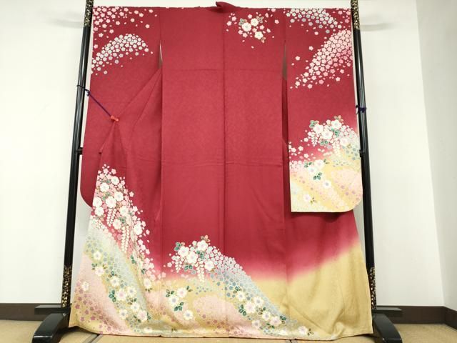 平和屋着物●豪華振袖　辻が花　暈し染め　正絹　逸品　DABF1341ud