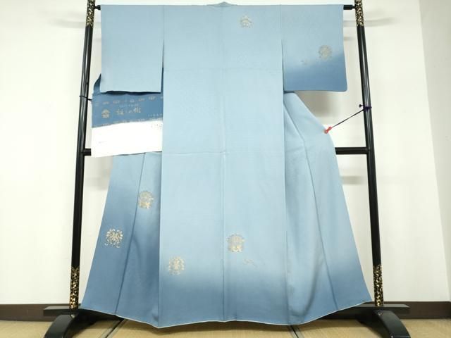 平和屋着物●訪問着　寿光織　誕生の樹　暈し染め　金糸　反端付き　正絹　逸品　DABF1359ud