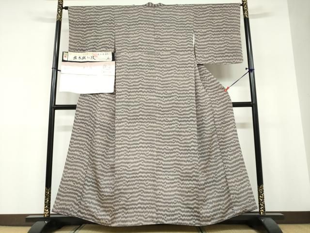 平和屋着物●江戸小紋　作家物　児玉博彫刻　抽象文様　まるやま扱い　証紙付き　伊と幸　正絹　逸品　DABF1367ud
