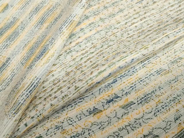 平和屋着物●上質なお召 更紗花唐草文 正絹 逸品 DABF1376ud