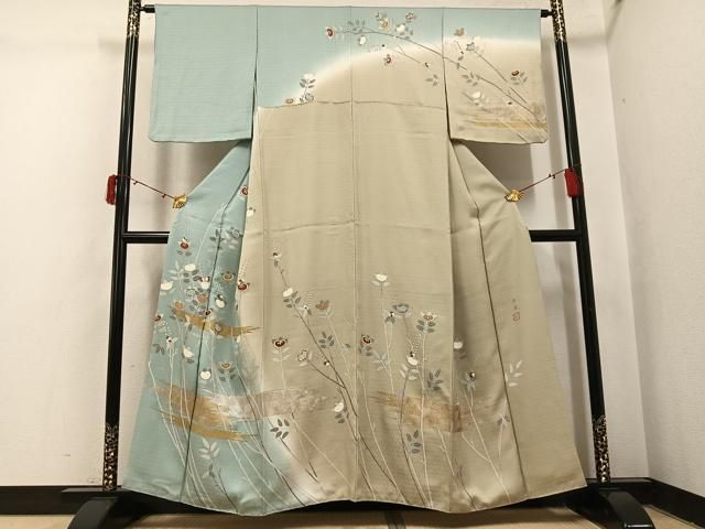 平和屋着物●訪問着　作家物　芳庵　橘　暈し染め　金彩　正絹　逸品　AABI8560ph