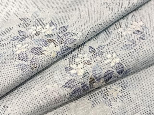 平和屋着物●本場大島紬　白大島　総絣　9マルキ　草花文　正絹　逸品　CABG7752vp