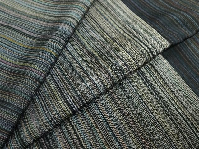 平和屋着物●本塩沢　やまだ織　200色　霞文　正絹　逸品　DABF1300ud