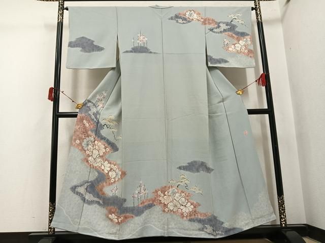 平和屋着物●十日町　名門　滝泰謹製　訪問着　辻が花　絞り　正絹　逸品　AABI8519ph