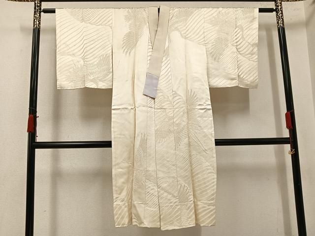 平和屋着物●長襦袢　無双仕立て　中国三大刺繍　汕頭刺繍　スワトウ刺繍　群れ鶴　正絹　逸品　AABI8526ph