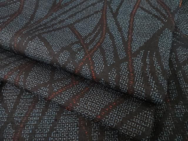 平和屋着物●結城紬　80亀甲　幾何学文様　正絹　逸品　AABI7958ck 23,660円