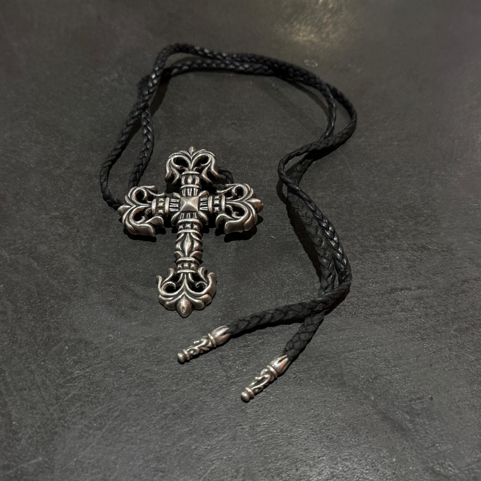 CHROME HEARTS ラージフィリグリークロス ネックレス レザーブレード