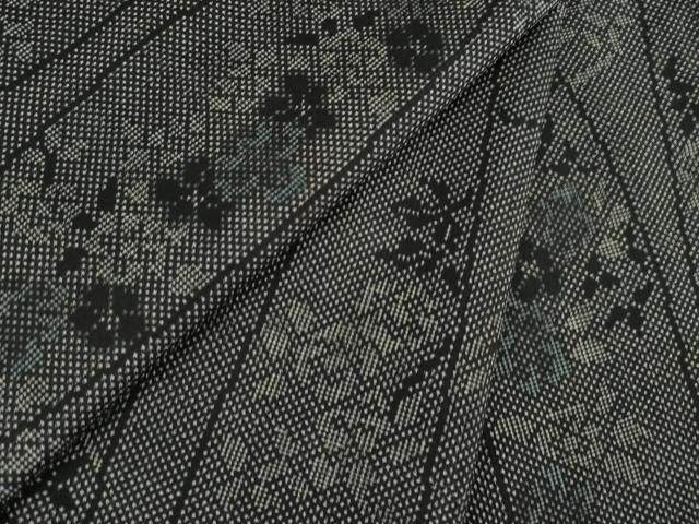平和屋着物●本場大島紬　立涌花文　一元絣　正絹　逸品　AABI7979ck