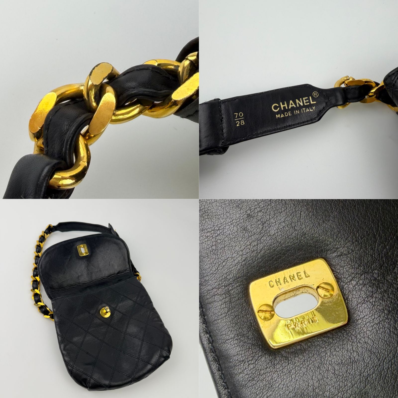 中古】CHANEL シャネル マトラッセ ココマーク チェーンベルト