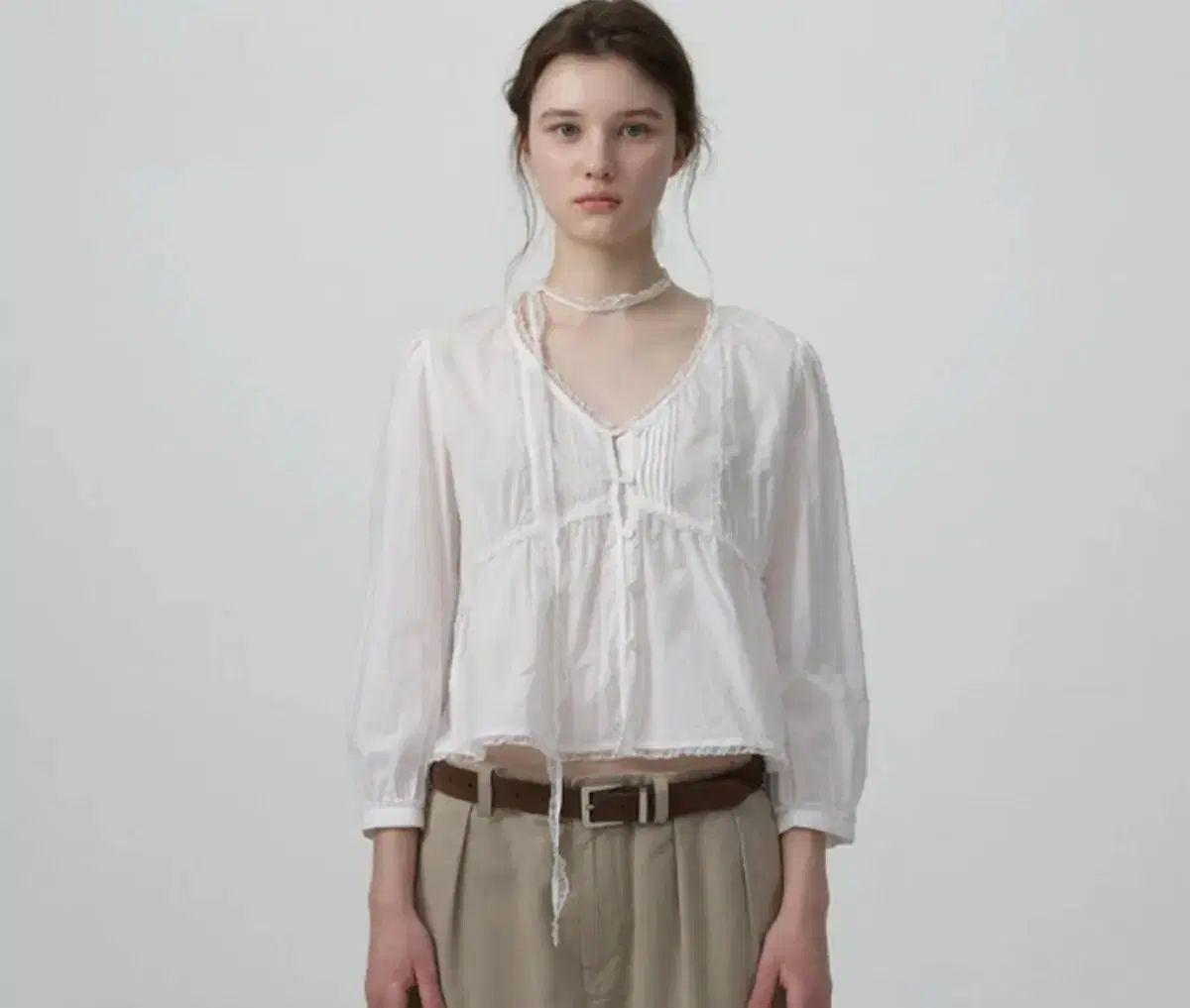 ザ・バーネット lace tie blouse
