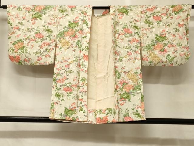 平和屋着物＃羽織　草花文　正絹　逸品　CABG8094in