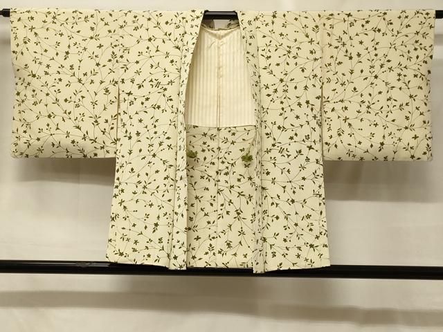 平和屋着物＃羽織　枝花文　正絹　逸品　CABG8096in